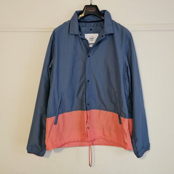 Herschel Supply Co. Voyage Coach Packable Jacket Windbreaker sz Large L Blue - Picture 12 of 12